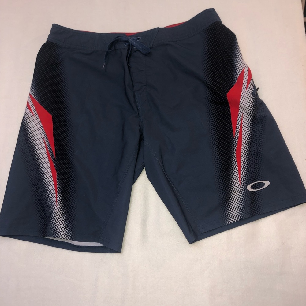 Oakley Performance Fit Swim Trunks Board Shorts Multicolor Mens Size 38 Unlined